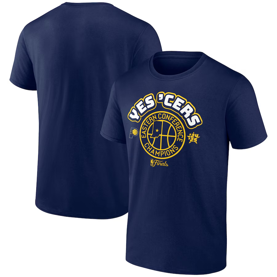 Men's Indiana Pacers Navy 2025 Eastern Conference Champions Center Position Hometown Collection T-Shirt Men's Indiana Pacers Navy 2025 Eastern Conference Champions Center Position Hometown Collection T-Shirt